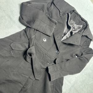 Trina Turk Size 8 Wool Double Breasted Pea Coat Blazer Jacket Formal Distressed